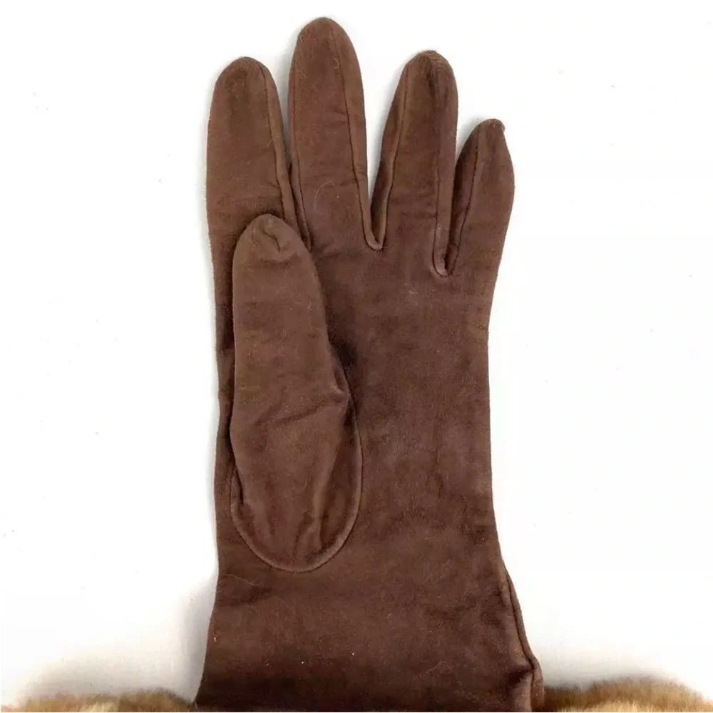 RARE Vintage Fendi Leather & Fur Gloves